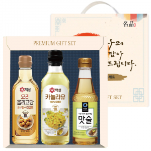 CJ 프리미엄 선물세트 3p (백설 올리고당, 백설 카놀라유, 청정원 맛술)