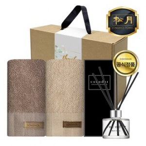 송월 프리미엄 디퓨저 3조 세트(뉴 명품40 타올 2매 + 코코도르 디퓨저 200ml 1개)