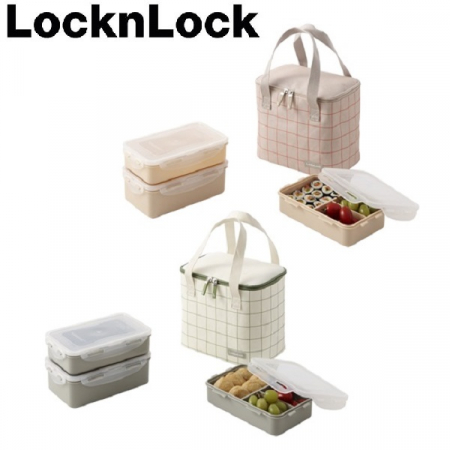 락앤락 817KG-보냉제가 들어있는 3단 찬합 세트 체크직사각-GRN #2