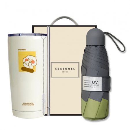 시즈넬 선물세트 카카오 춘식이 빨대 텀블러+5단우산 #2