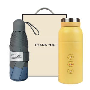 시즈넬 선물세트 5단우산+카카오 밀키 텀블러 350ml