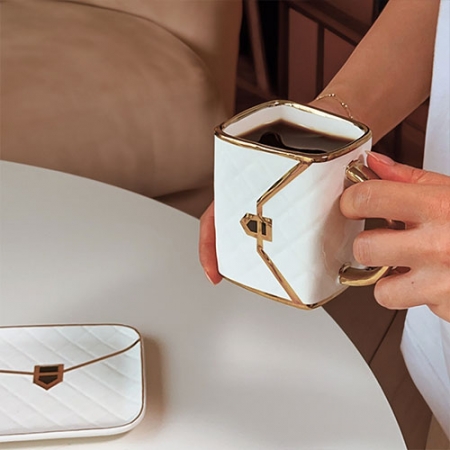 핸드백 머그컵+찻잔+티스푼 세트 310ml #5