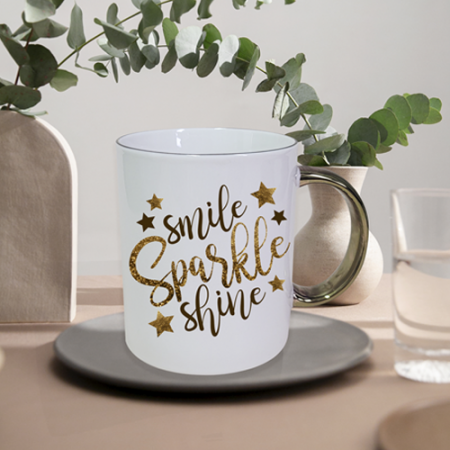 고급 세라믹 골드 라인 머그컵 #2