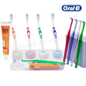 어금니칫솔+오랄비 고탄력+페리오 / 교정 치과용 칫솔 치약 세트