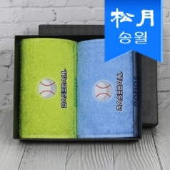송월  야구 베이스볼 클럽 스포츠수건 2매선물세트 (블랙박스) + 쇼핑백 (CM)