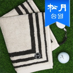 스퀘어 골프 미니타올, 골프수건, 릴 골프공 타올 스퀘어 고리 34x42cm
