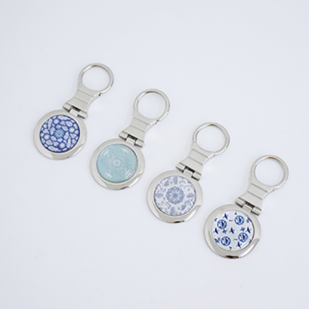 아름누리 자개 도자기무늬 원형열쇠고리키링 #2