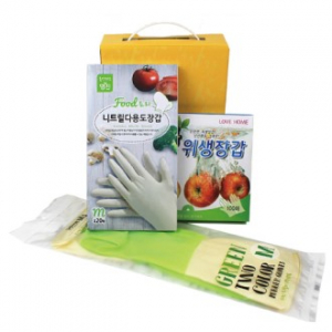 주방용품세트 N-G (투톤 고무장갑+위생장갑+니트릴 장갑)
