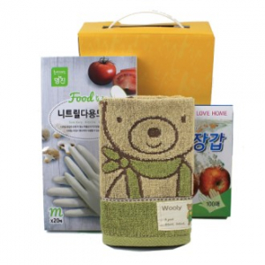 기라로쉬 울리 주방타올 + 니트릴 장갑 + 위생장갑 주방용품 세트