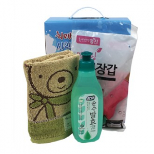 치매 주방용품 세트 G, 주방타올 + 주방세제 + 고무장갑