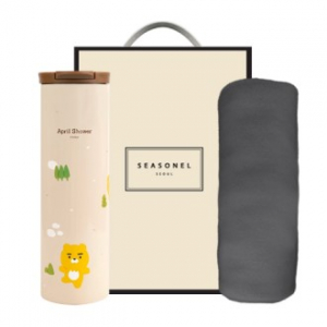 시즈넬 고급선물세트 카카오 슬림텀블러 550ml+솔리드 무릎담요
