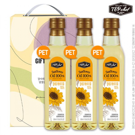 탑셰프 페트 해바라기유 500ml 3P 3종 #2