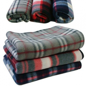 체크 무늬 무릎 담요 가벼운 폴라폴리스 무릎 담요