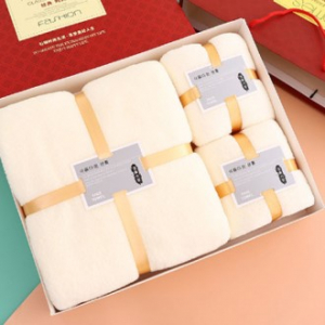 고급 벨벳 수건과 목욕타올 3종세트, 선물박스 세트