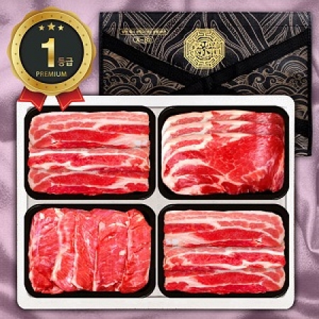 [23년추석 선물세트] 1등급 한돈구이 4P 1호 1.2kg(삼/삼/목/갈300) #2
