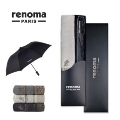 renoma 2단자동 솔리드+뱀부얀써클 우산타올 세트