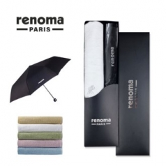 renoma 3단수동 솔리드+고밀도 특대자수 우산타올 세트