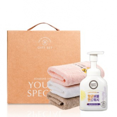 호텔타올 해피바스 항균버블 핸드워시 세트 수건 선물 세트