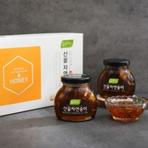 [산꿀자연송이]유리병 200g*2