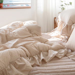 프리미엄 프렌치프릴 차렵이불세트, 수피마 프렌치 프릴 차렵 이불 세트