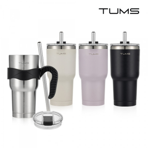 텀스 더 뉴 진공 스텐 텀블러 4종, 900ml + 손잡이 + 스트로우 방수 뚜껑 + 스텐 스트로우
