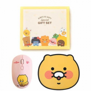 카카오프렌즈 새날 선물세트4 춘식이 열심 무선 마우스 + 패드