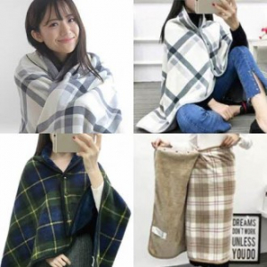 루무드 똑딱 망토 담요 / 후드 담요