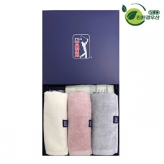 PGA 그린 3단 수동 경량 스키니 우산 + 200g 코마사 타올 3P 세트(미니)