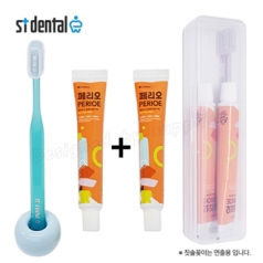 ST엠보싱 미세모 + 페리오치약 2p 칫솔치약 7호 여행용세트 M 케이스