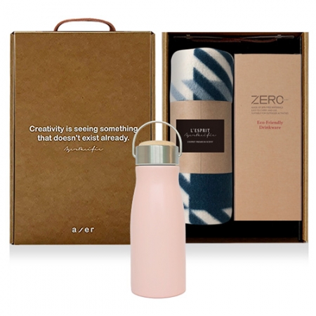 레스쁘리 고급 텀블러세트 X (무릎담요 + 밀크 우드 텀블러 320ml) #2