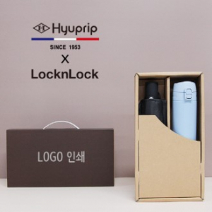 협립 3단 베이직 완전 자동 우산 + 락앤락 슬림핏 원터치 400ml 텀블러 세트