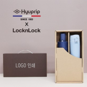 협립 3단 모던 완전 자동 우산 + 락앤락 슬림핏 원터치 400ml 텀블러 세트