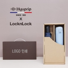 협립 3단 심플 수동 우산 + 락앤락 슬림핏 원터치 400ml 텀블러 세트