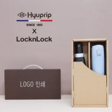 협립 3단 폰지실버 수동 우산 + 락앤락 슬림핏 원터치 400ml 텀블러세트