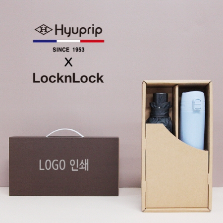 협립 3단 암막 커넥션 완전자동 우양산 + 락앤락 슬림핏 원터치 400ml 텀블러 세트 #2