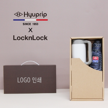 협립 3단 엠보 완전 자동 우산 + 락앤락 테이블머그 473ml 텀블러 세트 #2