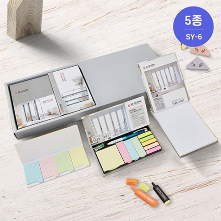 SY-6 하드커버리갈메모지+하드커버볼펜메모함+수첩형인덱스포스트잇(세로형) 세트 #3