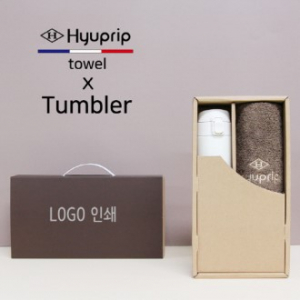 모던 원터치 500ml 텀블러 + 협립 40수 호텔 코마 180 세면타올 세트