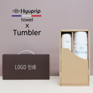 모던 원터치 500ml 텀블러 + 협립 눈꽃 세면타올 세트