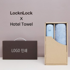 락앤락 슬림핏 원터치 400ml 텀블러 + 코마 40수 180 호텔타올 세트