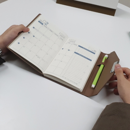 뉴프로 양장 붙임식 다이어리 3단 A5 #6