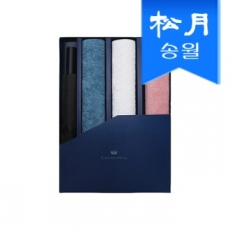 송월타올 우산 4매 선물세트 180g 코마 40수 호텔타올3 + 2단 완벽 무지우산1 // (쇼핑백 미포함