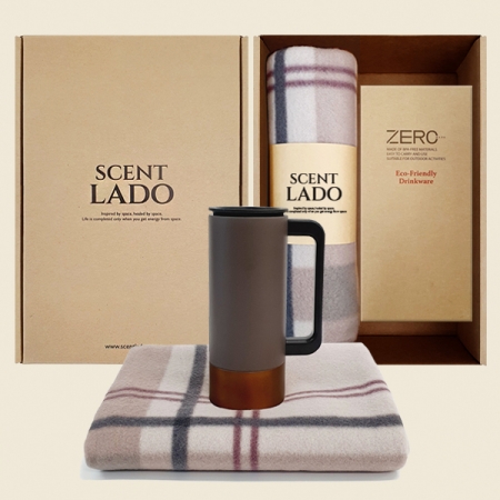 센트라도 패턴 담요 + 런던로얄 머그컵 350ml 세트 #2