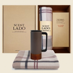 센트라도 패턴 담요 + 런던로얄 머그컵 350ml 세트