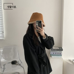 생활더봄 양면 코듀로이/양털 겨울 버킷햇