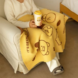 캐릭터 패턴 니트 블랭킷