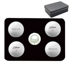 타이틀리스트 NEW PRO V1x 4구 볼마커 틴 케이스