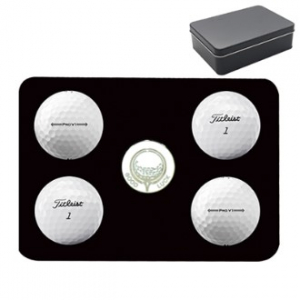 타이틀리스트 PRO V1 4구 볼마커 틴케이스 세트