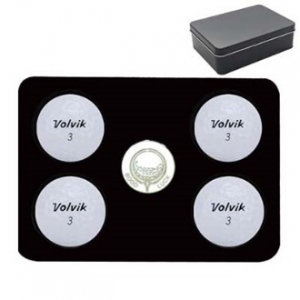 볼빅 화이트 4구 볼마커 틴 케이스 세트