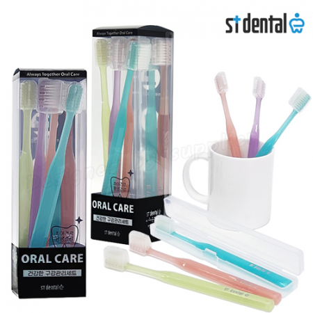 오랄케어 큐빅 ST 엠보싱캡 6p 10호 미세모 칫솔 선물세트 #2